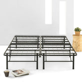 Fast Furnishings Queen Folding Metal Bed with Storage